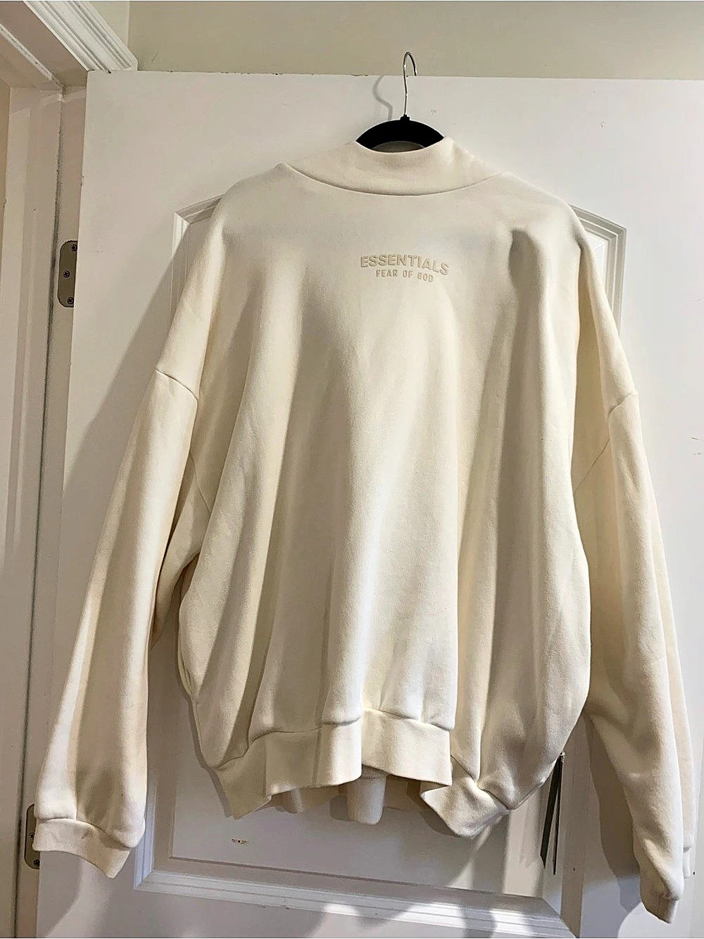 Fear of God Essentials Pull-Over Mockneck Cream Hoodie